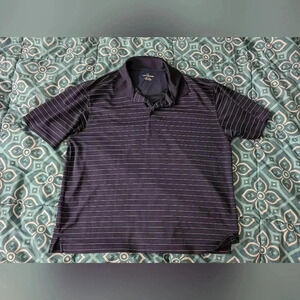 Grand Slam Golf Men's Striped Navy Polo XXL